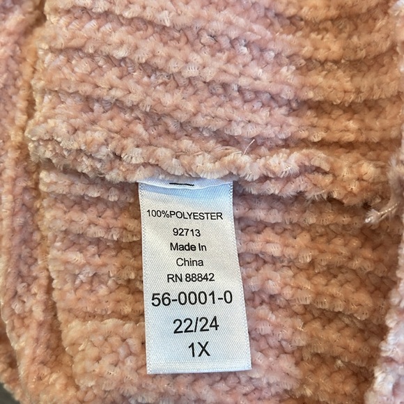Ellos chenille turtleneck light pink sweater, size 1x - Picture 4 of 7